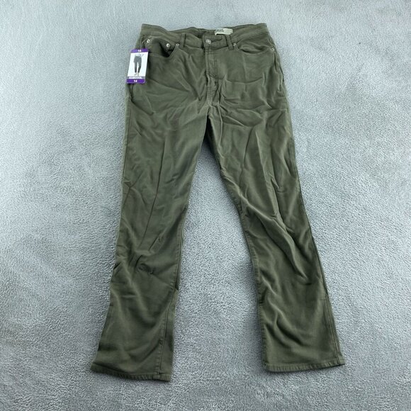 32 Degrees Cool Womens Olive Sweatpant Jeans Size 14 Slim Fit Stretch NWT 1170 - Picture 1 of 11